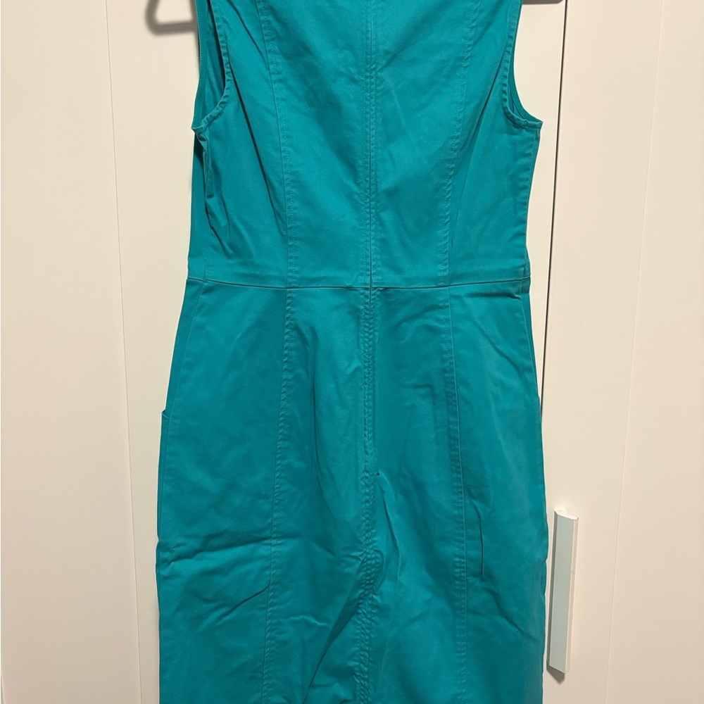 Boden Helena Sleeveless Chino Dress in Turquoise Size US 6L (longer length) - Picture 6 of 7